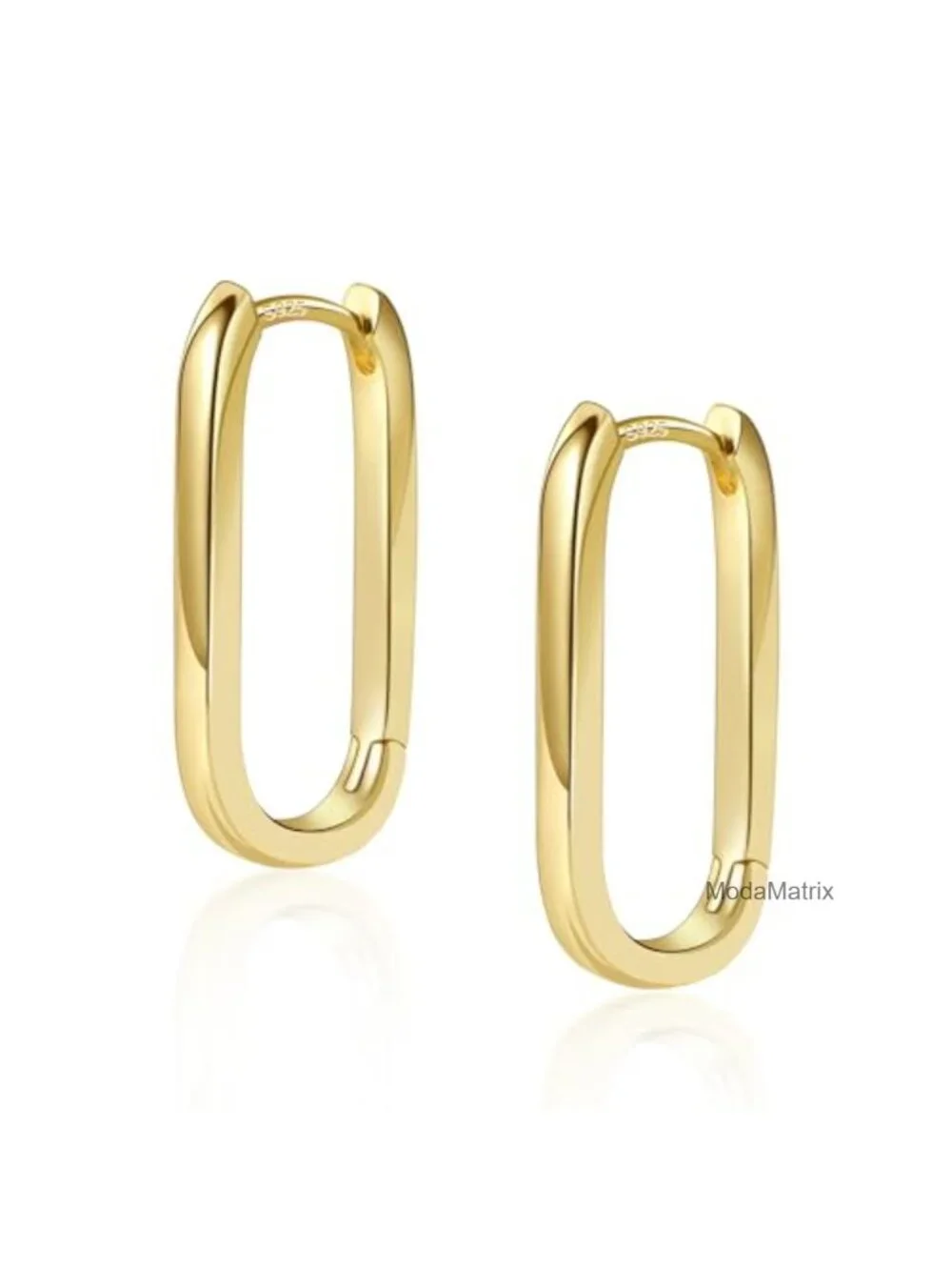 Silver 14K Gold Plated Small Chunky Hoop Earrings, Hypoallergenic Geometric U